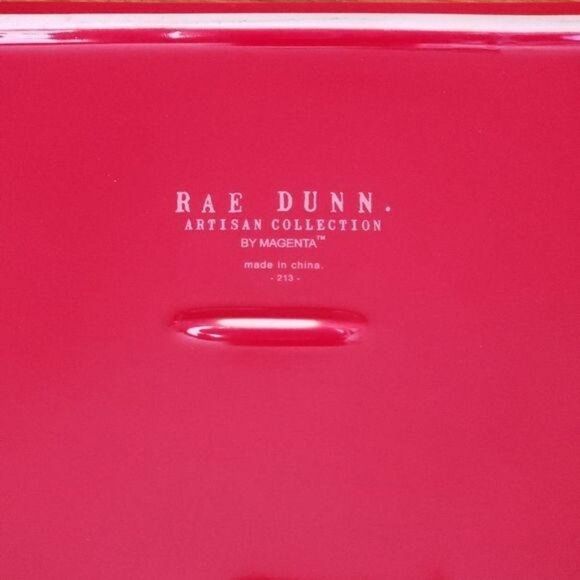 New Rae Dunn Naughty Nice Red Ceramic Tray Red White - Picture 3 of 6